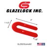 Glazelock 1/8", 3"L x 1-1/2"W1/2" Slot, Interlocking U-shaped Horsehoe Plastic Shims Red 1000pc/box GLZ02